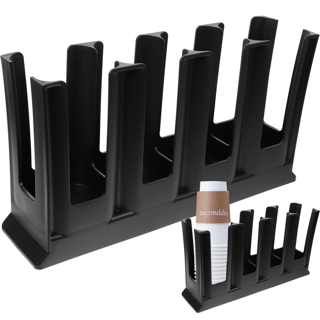 Premium Plastic Paper Cup Rack Organizer for Home Office Cafe Bar Desktop Disposable Cup Dispenser Storage Holder