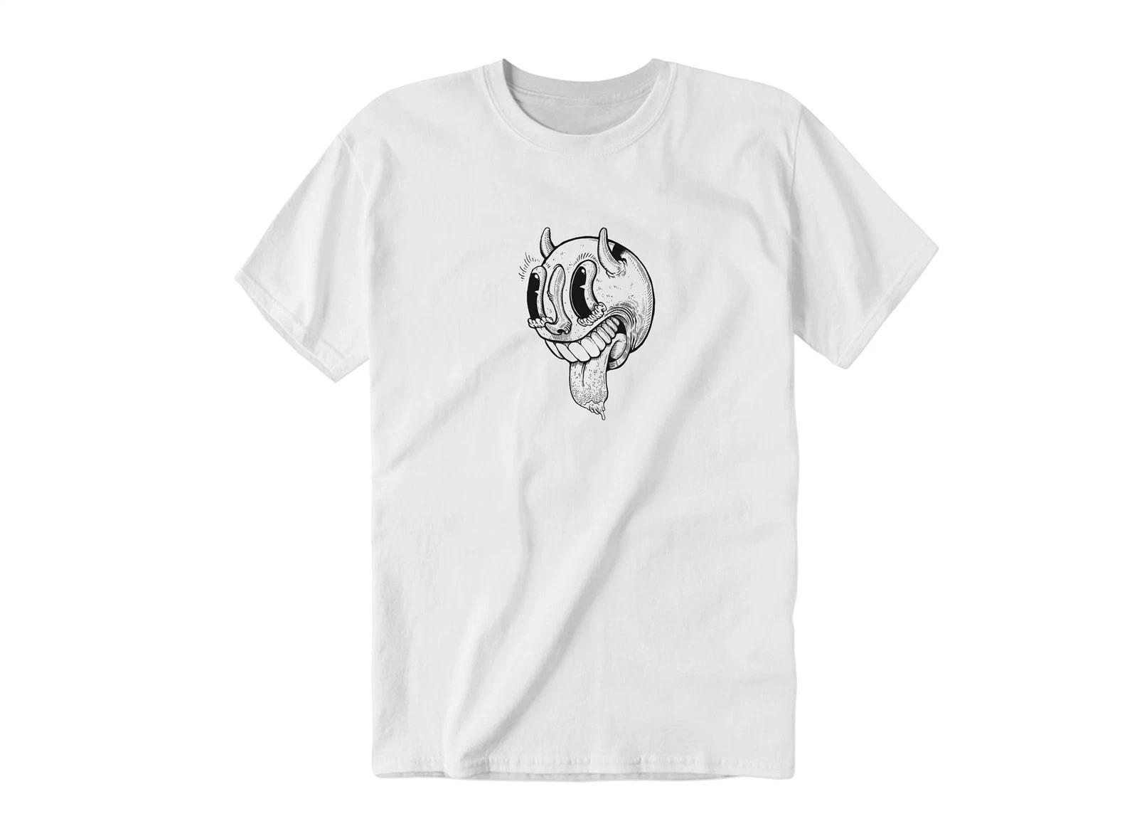 Crazy Happy Face Illustration | Kids & Adult Unisex Tee Tshirt 4XL