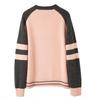 Autumn Winter Women Vintage Contrast Color Patchwork Thick Knitted Sweater Casual O Neck Long Sleeve Loose Pullover Tops Jumper