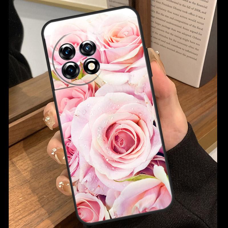 Pink Roses Bouquet Flowers Case For OnePlus 15 R 13T 13R 12R 10T 8T 13 12 11 9 10 Pro Nord 5 CE 4 2 3 Lite N20 N30 Cover