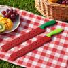 Coltello per anguria con fodero, Coltello da pane seghettato per torta, formaggio, pasticceria, Tagliafrutta in acciaio inossidabile per cucina