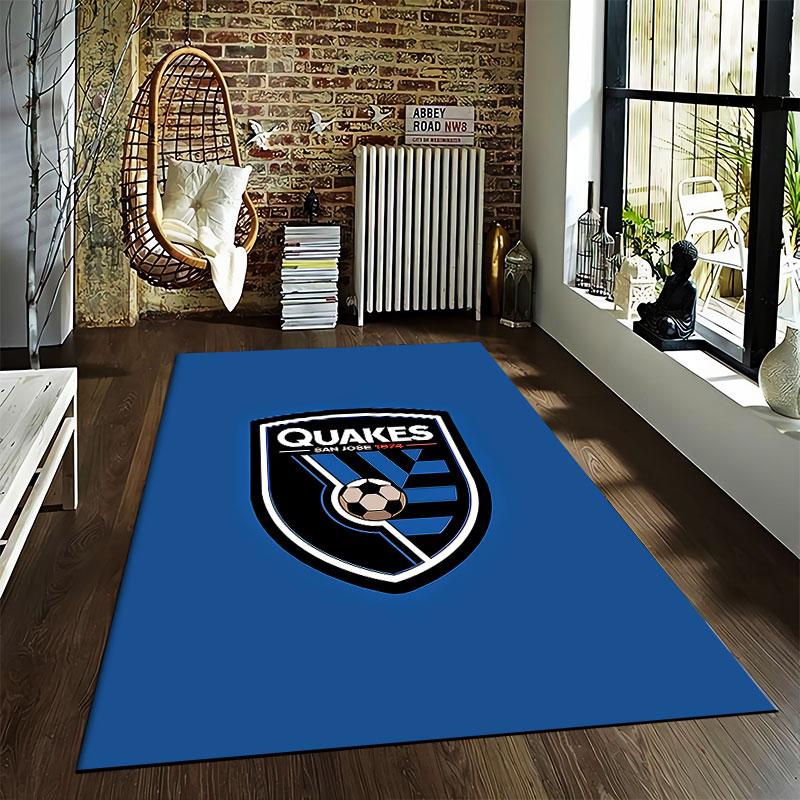 San Jose Quakes Logo Carpet suitable as a non-slip mat for the living room or bedroom sofa