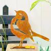 Rust-Colored Bird Comfortable Home And Garden Decoration Country Metal Artwork Backyard Wall Decoration Iron Garden Decorati