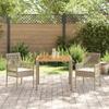 Garden Dining Set 3 Pcs Beige Poly Rattan
