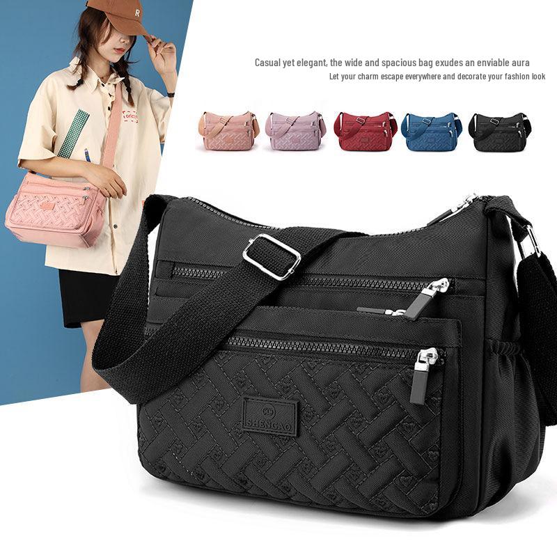 Women's Lightweight Water-Repellent Nylon Crossbody Shopping Bag