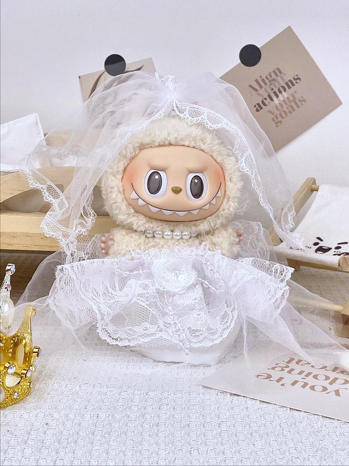 Кукла Labubu 17 см Формальное свадебное платье: Силиконовый Костюм и Платье для Пары - Серия  Принцесса 17cm