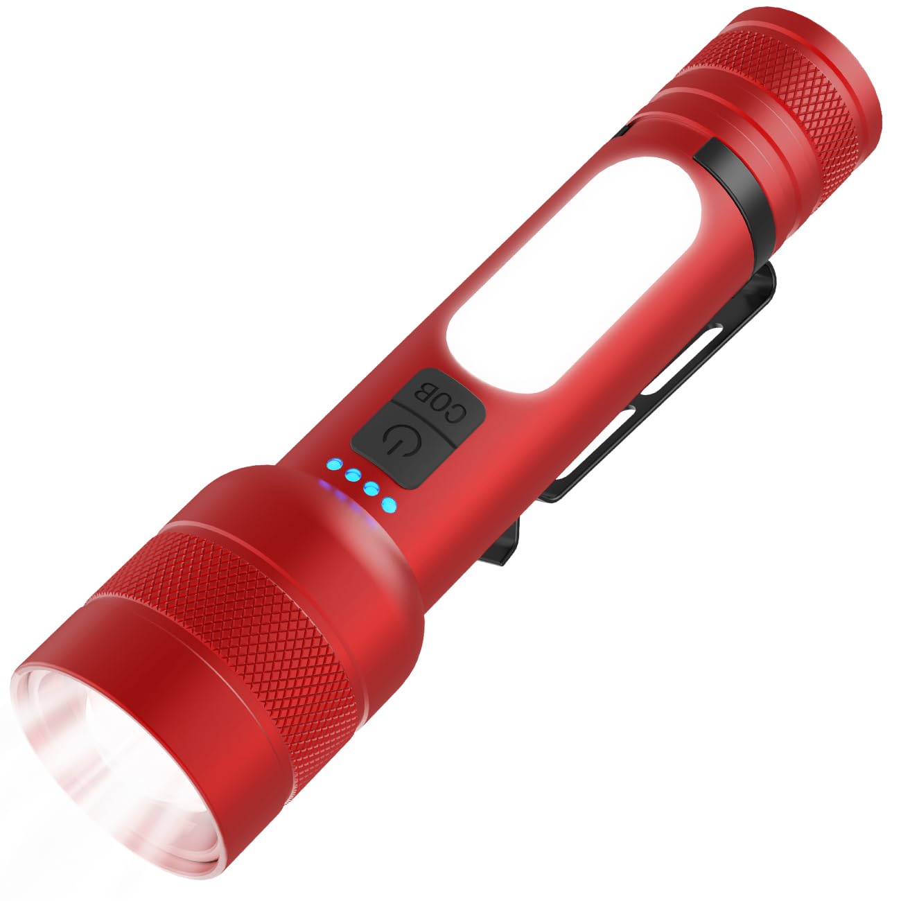 

Powerful Flashlight for Disaster Preparedness COB Work Handheld Light with 9 Dimmable USB IP56 Waterproof and Large Powerful High SOS Aluminum