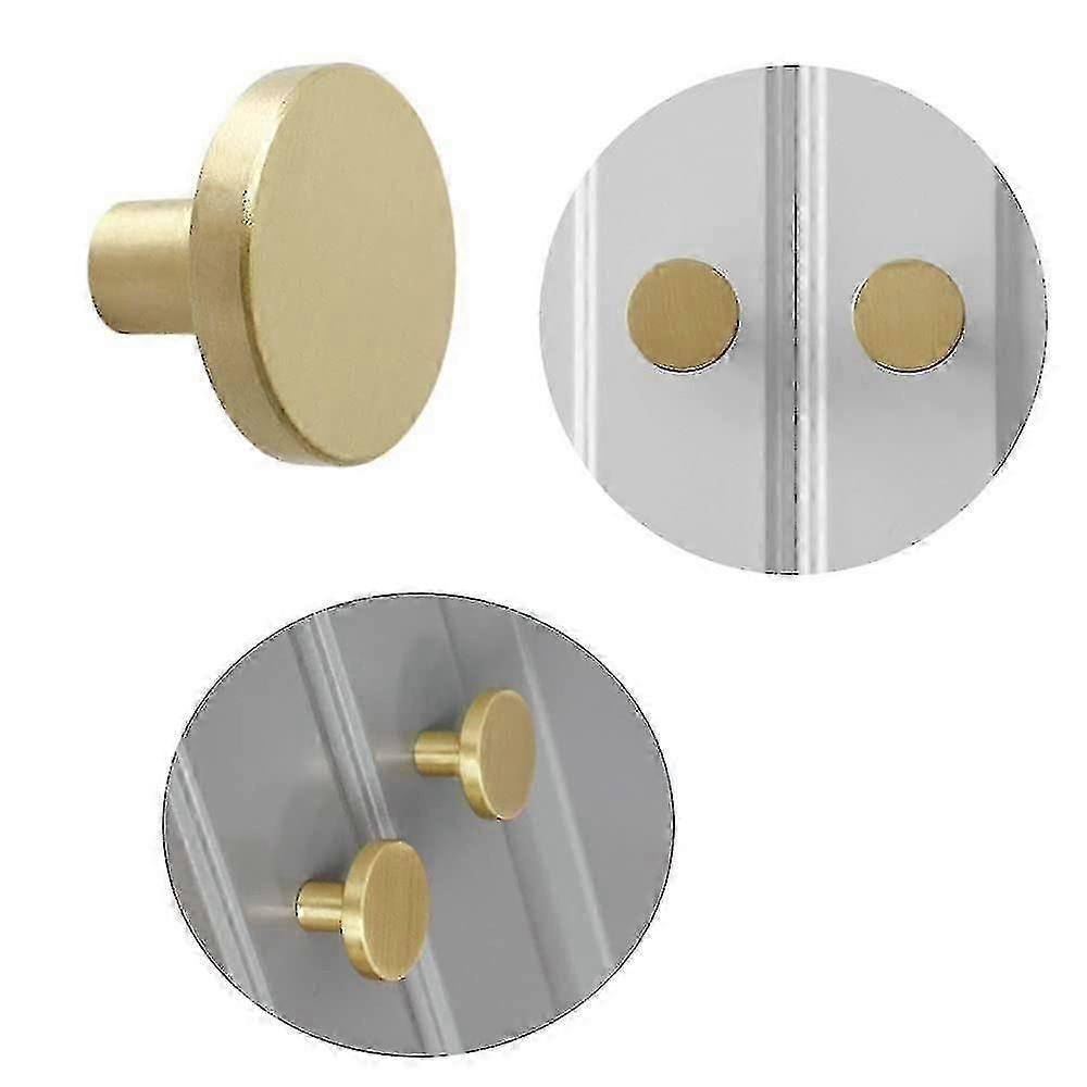 6 Pieces Gold Cabinet Knob Handle Round Gold Cabinet Door Handle Brushed Brass Cabinet Knobs Brass A,zxl