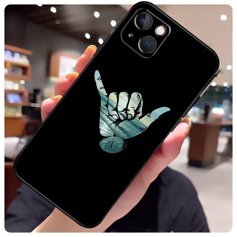 Surfer Surf Hang Loose Shaka Case For iPhone 13 Pro Max 16 15 11 12 14 17 Pro Max mini 15 16 Plus 16e 17 Air Phone Cover