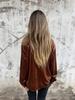 2024 Autumn Winter Fashion Gold Velvet Lapel Shirt