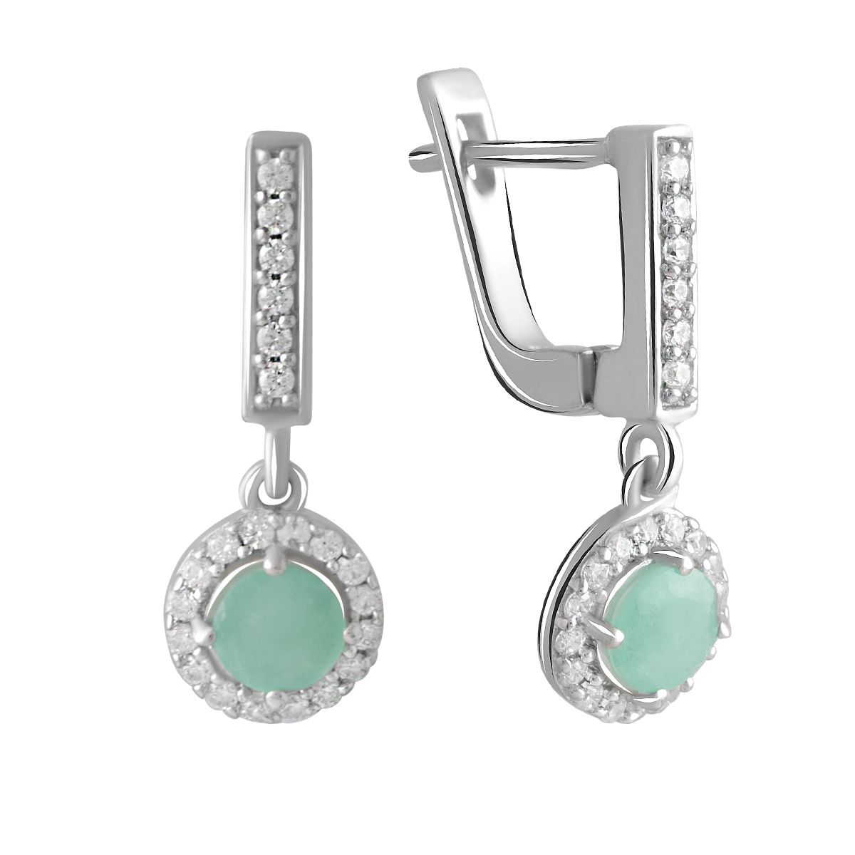 

Срібні сережки з натуральним смарагдом 1.826ct (0930633) смарагдовий