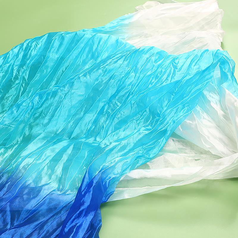 Prawa ręka 150 cm długości wachlarz do tańca Sprzedaj Pani Belly Gradient Color Dancer Ćwicz długie imitacje rekwizytów tanecznych Jedwabne wachlarze