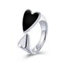 Elegant Adjustable Heart Open Ring Alloy Jewelry Gift Trendy Women's Accessories Stylish Accessory For Night Event