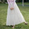 Women's High-Waisted A-Line Cotton Midi Skirt