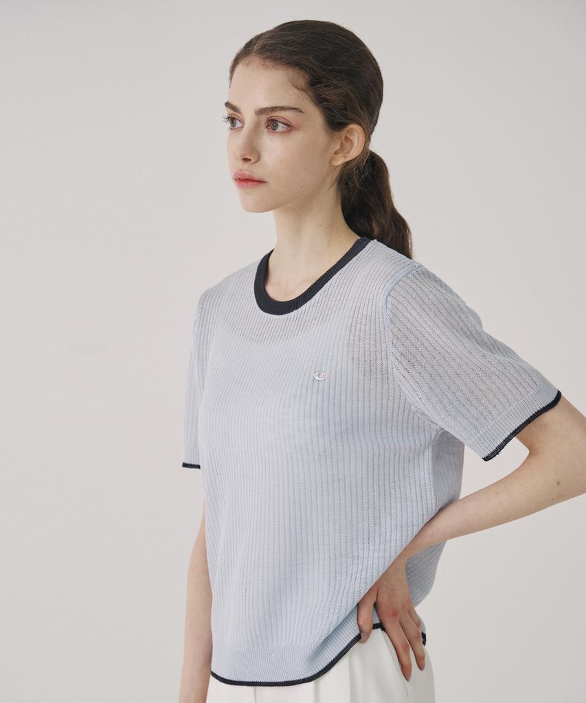 VISITINNEWYORK Contrast Trimmed Pendant Knit Top (Vb6Skf1)