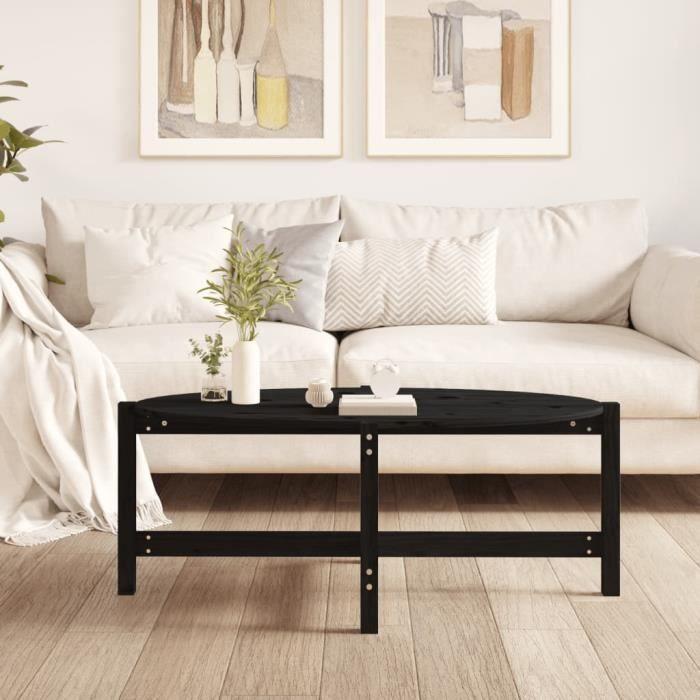 VidaXL Table basse Noir 118x63x45 cm Bois massif de pin 822321
