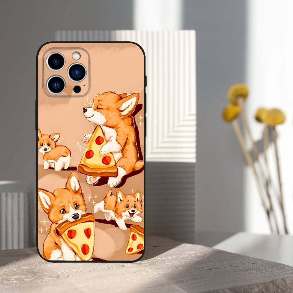 

Cartoon Corgi Dog Cute For iPhone 13,16,11,14,17,12,15,Plus,Pro Max,XS,X,XR,SE,Mini,8,7,Phone Case Soft Silicone Black iPhone15PRO