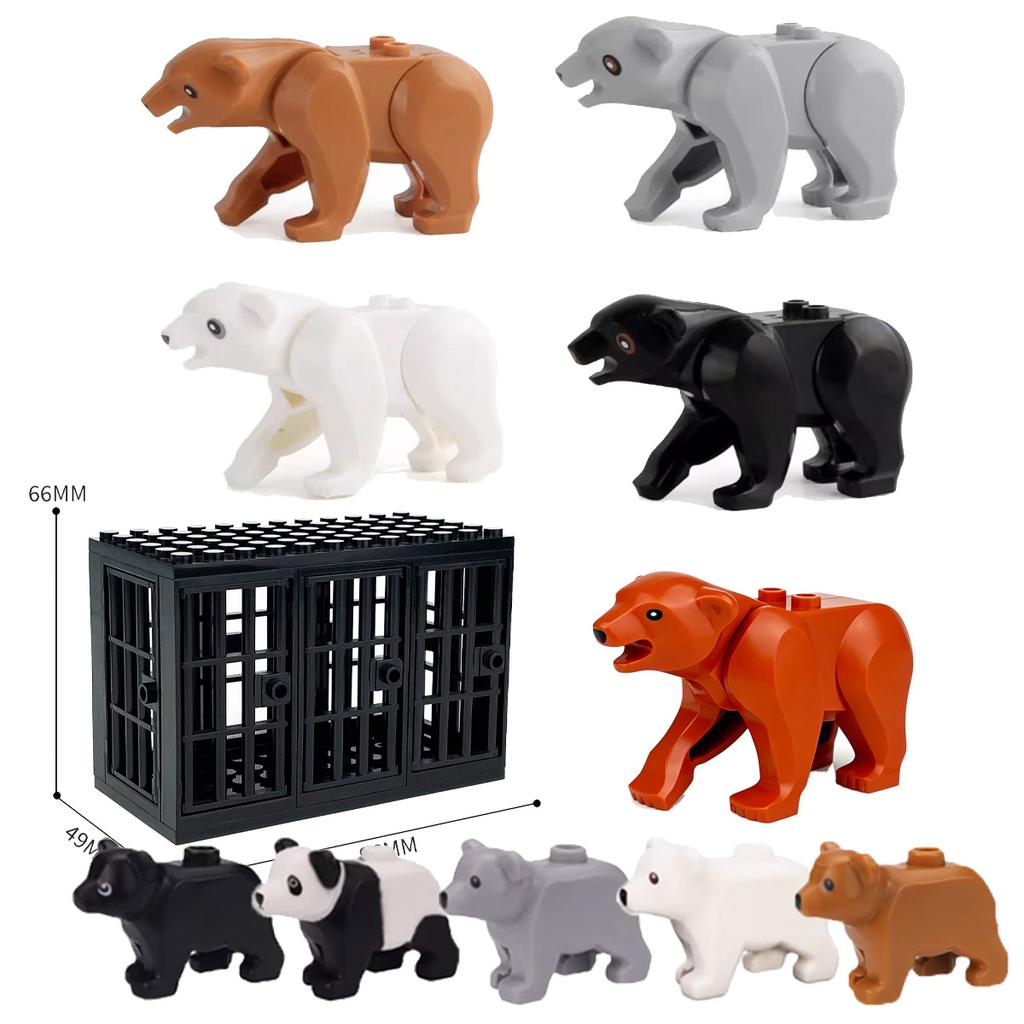 Afrikanische Wildtiere Bausteine Set Löwe Elefant Kamel Hirsch Wolf Giraffe Spielzeugmodell für Kinder Kreatives Kindergeschenk Stein S041