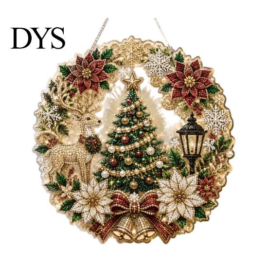 Christmas Tree Hanging Ornaments Faux Pearl Art Ornament Kit, Acrylic Glowing Holiday Decor for Window, DIY Festive Pendant Home Party Gift
