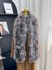 2025 Winter Fashion Luxury Fox Fur Scarf Woman Double-sided Thicken Soft Long Real Fur Scarf Neck Warmer