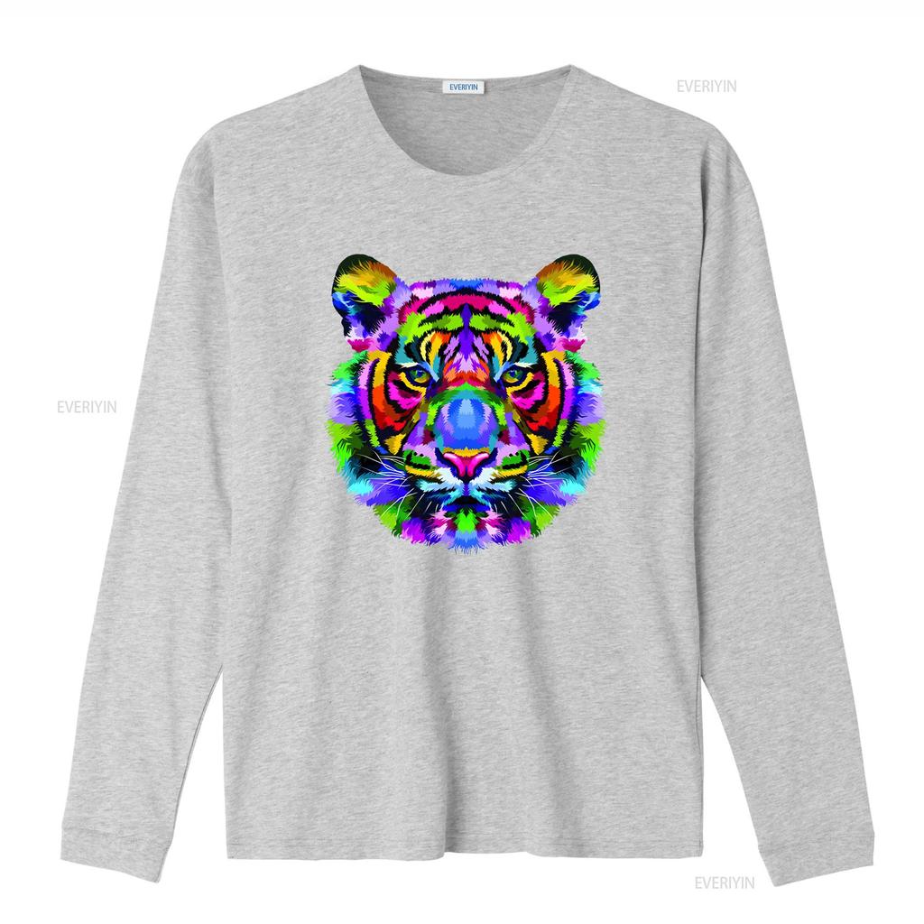 Tiger Face Neon T Shirt Wild Life Animal Rave Music Unisexs Vintage Washed Soft Fashion Comfortable Stylish Slightly