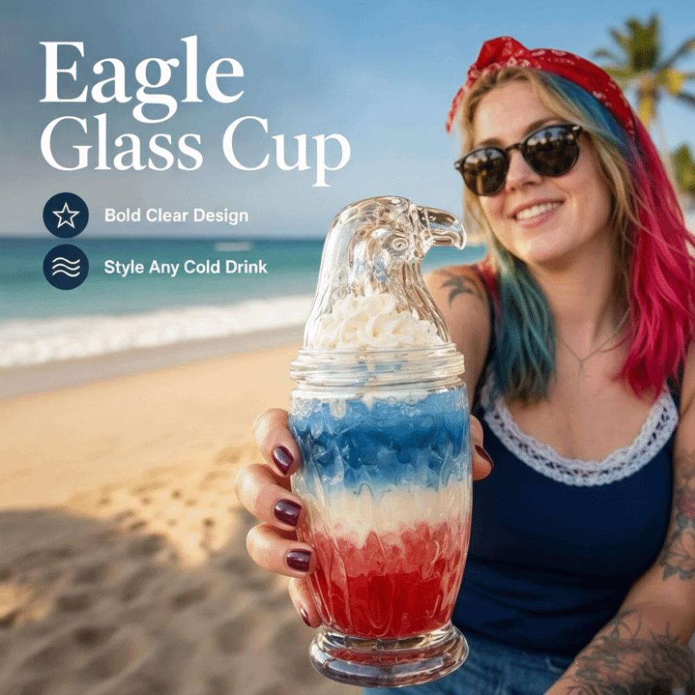 Whiskey Glass Eagle Shaped Glass Cup 3D Stereo Sculpted Drinkware Halloween Party