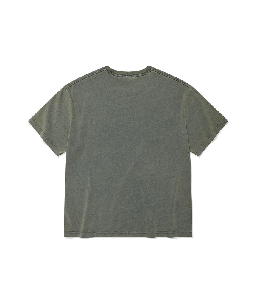 WACKY WILLY Denim-Like Small Logo Short Sleeve T-Shirt Yellow