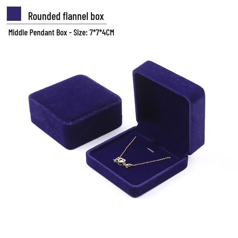 Rounded Corner Plush Jewelry Storage Box for Bracelets, Rings, and Necklaces