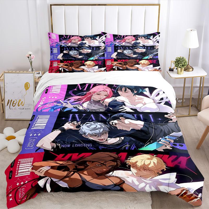 Fantasy Anime Characters Print 3Pcs Bedding Setduvet Cover With 2 Bedropillowcase Home Birthday Gift