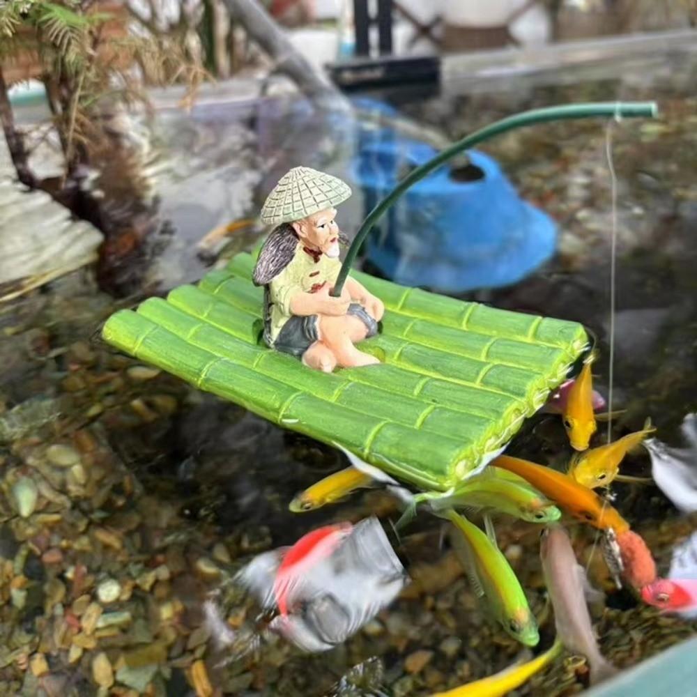 Realistic Fisherman Figurine Miniature Fish Tank Decorations Aquarium Decor  Aquarium Use