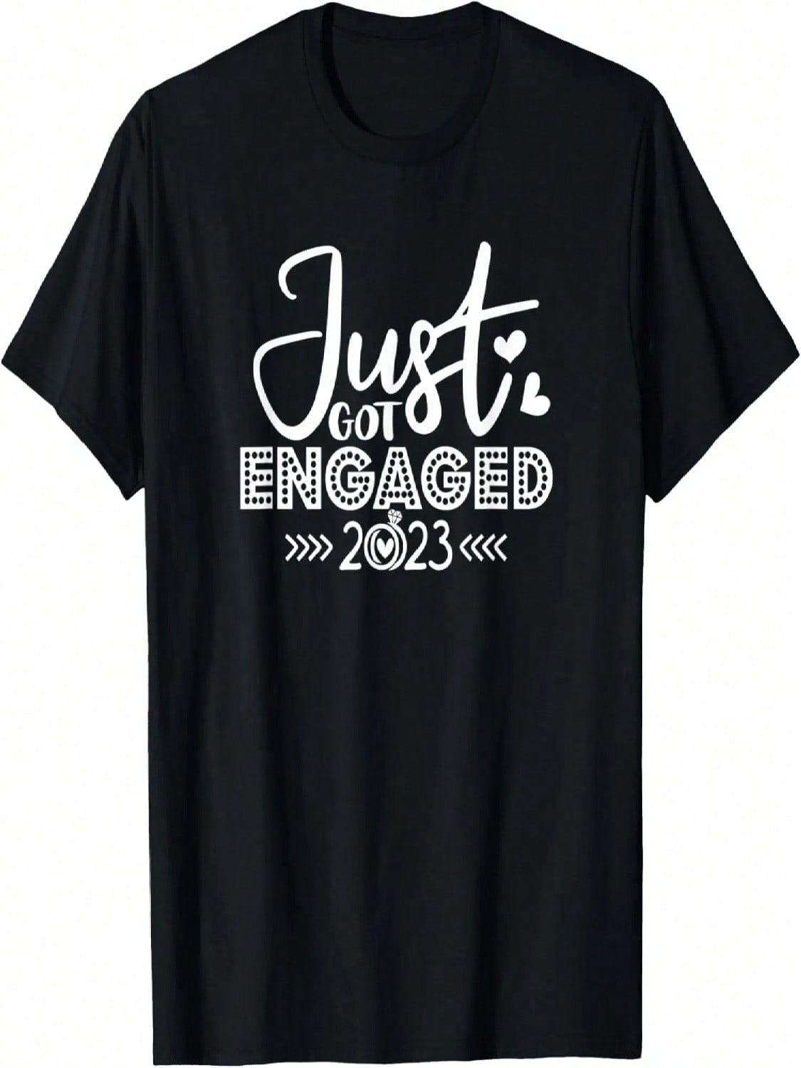 Just Engaged 2023 Wedding Honeymoon Groom Bride Couple Squad T-Shirt S разноцветный