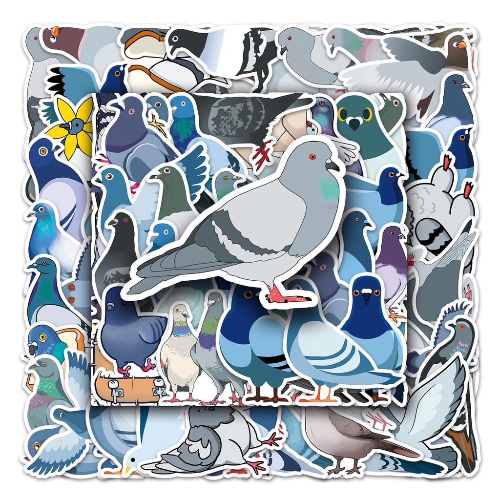 50 Pigeon Graffiti Cartoon Animal Stickers for Kids – Waterproof DIY Guka Suitcase & Water Bottle Decor