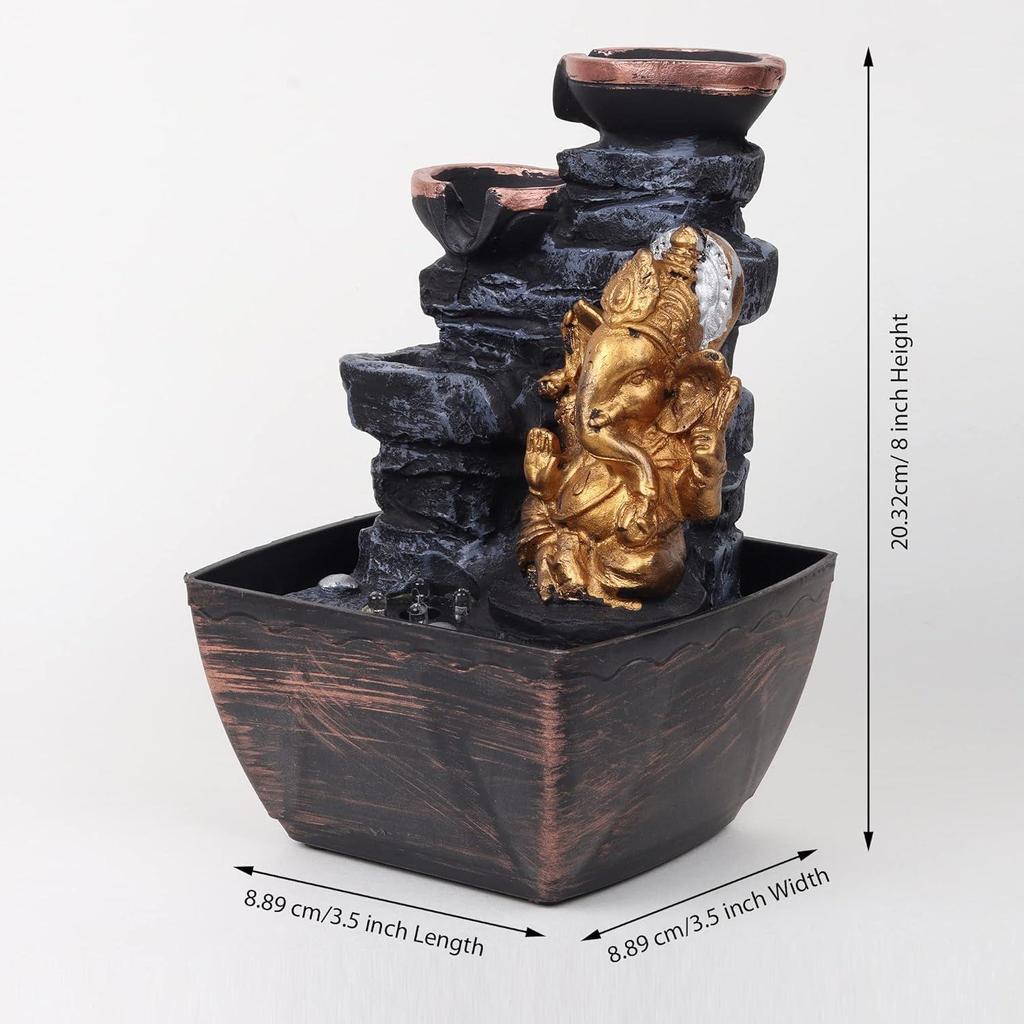 Lord Ganesha Harz Tischbrunnen Schauobjekt für Heim- & Bürodekoration