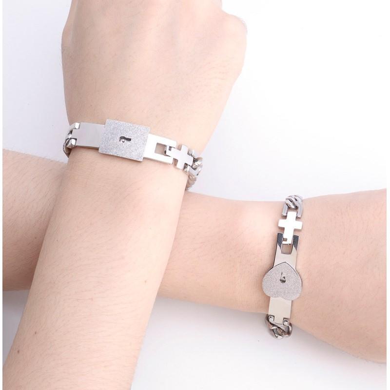 Edelstahl Partnerarmband Set Mit Herzschloss Design Titan Verstellbares Armband Romantisches Geschenk