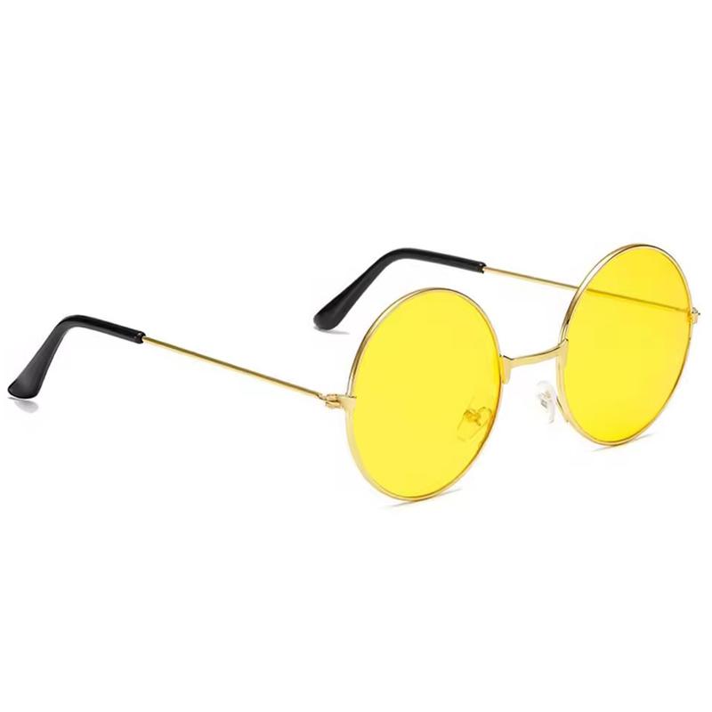 Retro Small Round Hippie Sunglasses Fashion Circle Metal Frame Sun Glasses Party Lens Eyewear for Women Men