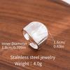 Stainless Steel Adjustable Open Ring - Colorfast Titanium Jewelry