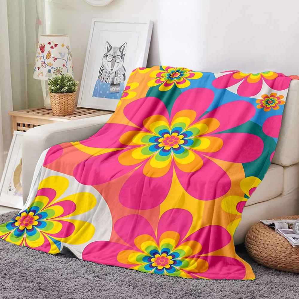 1pc Flower Pattern Blanket Warm, Cozy, And Soft, Suitable for Sofas, Beds, Cars, And Office Use.Perfect for Camping And Travel, Making It a Great Gift