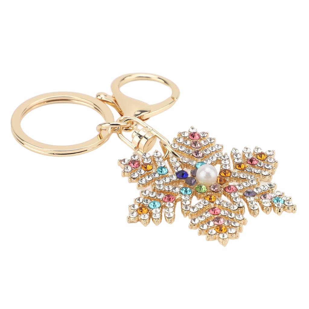 Rhinestone Snowflake Keychain Exquisite Sparkling Cute Snowflake Keyring Handbag Pendant