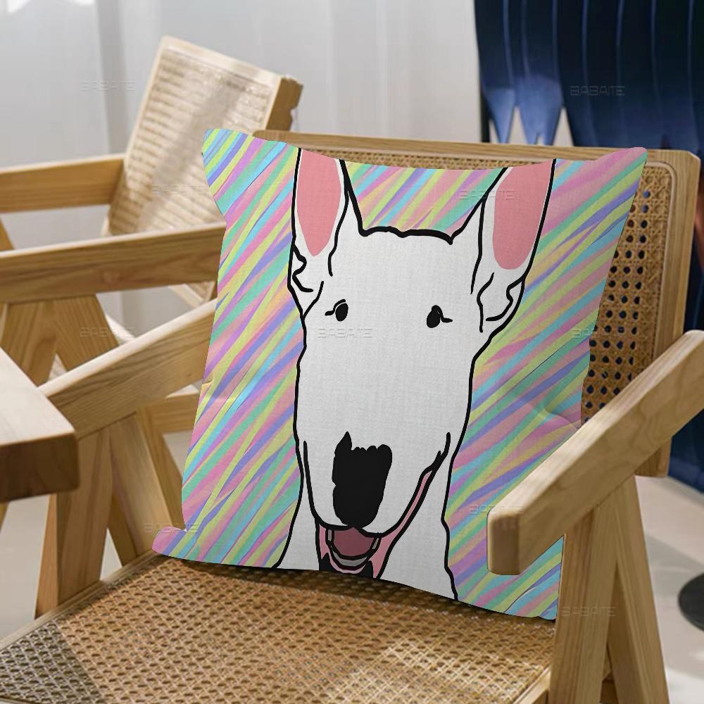English Bull Terrier Dog Cushion Cover Inches Farmhouse Decor Home Throw Pillow Covers for Couch Decorations