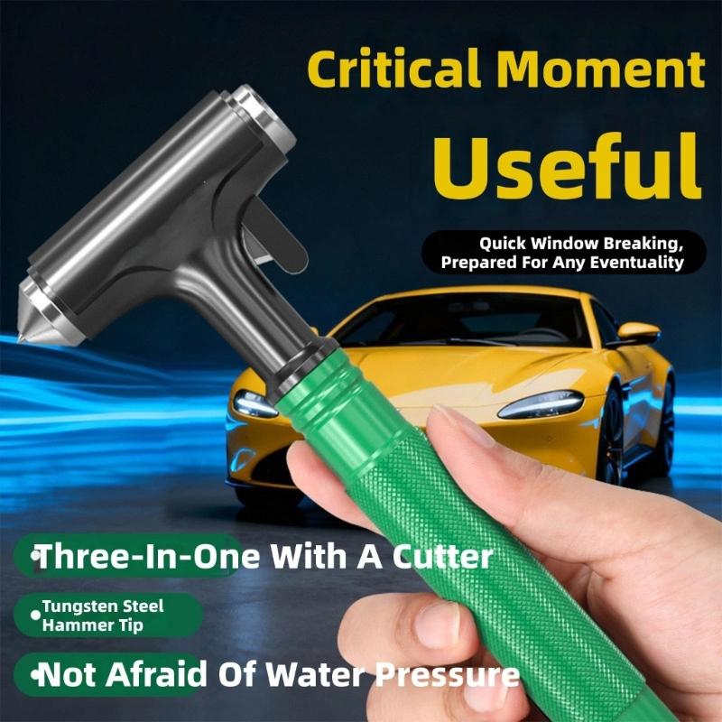 Compact Emergency Tool Featuring Window Breaker Seat Belt Cutter and Safety Hammer Suitable for Car Safety Easy to Use