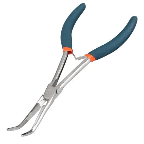 LEONTOOL Mini Long Tip Nose Pliers, Extra Fine, Mini Micro, Bent Nose Pliers, Side-Bent, Long, Needle Remover Pliers, Tweezers, Lead Pliers, Needle No