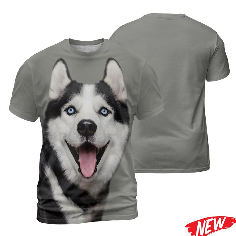 Men Cute  Animal Dog Tshirt Summer Street Short Sleeve Women Oversized Tees