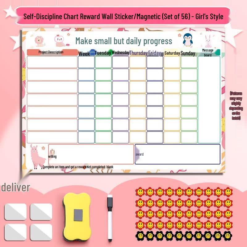 Kids Magnetic Self-Discipline Reward Chart Wall Sticker
