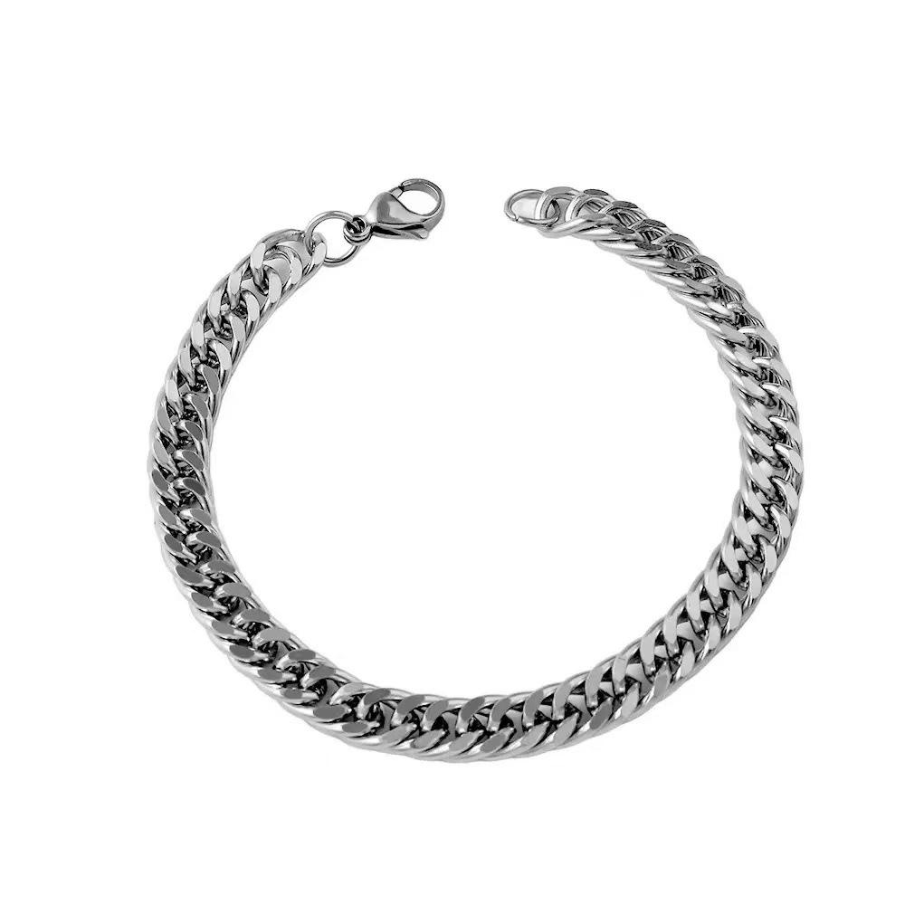 New Trendy Cuban Chain Men Bracelet Classic Stainless Steel 3/5/7/9mm Width Chain Bracelet For Men Women Jewelry Gift