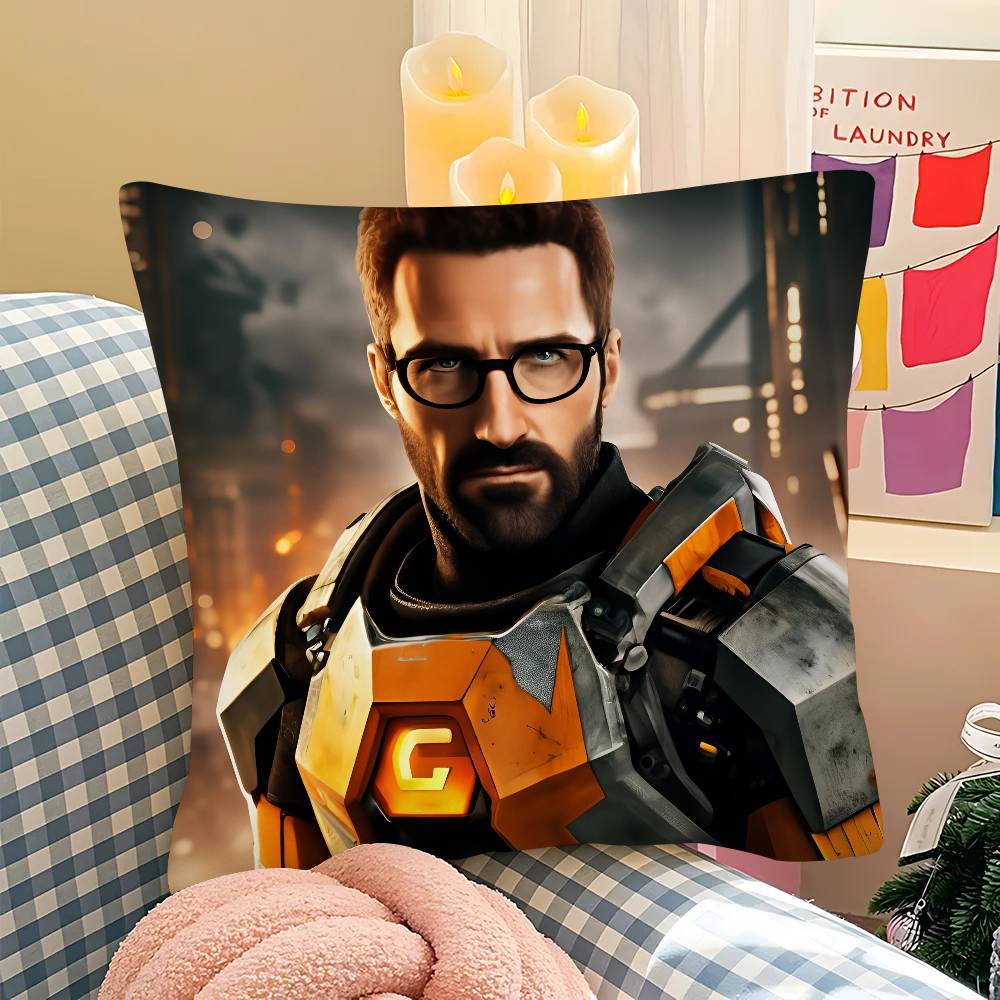 pc Hot Game HHalf Life Anime Pillow Case Fashion Square Pillowcase Bedroom Sofa Room Ins Decoration Leisure