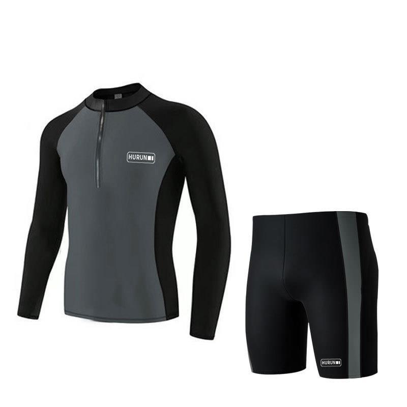 Couple's Snorkeling & Surfing Swimwear: Men's Long Sleeve Sun Protection Top & Women's Two-piece Diving Suit