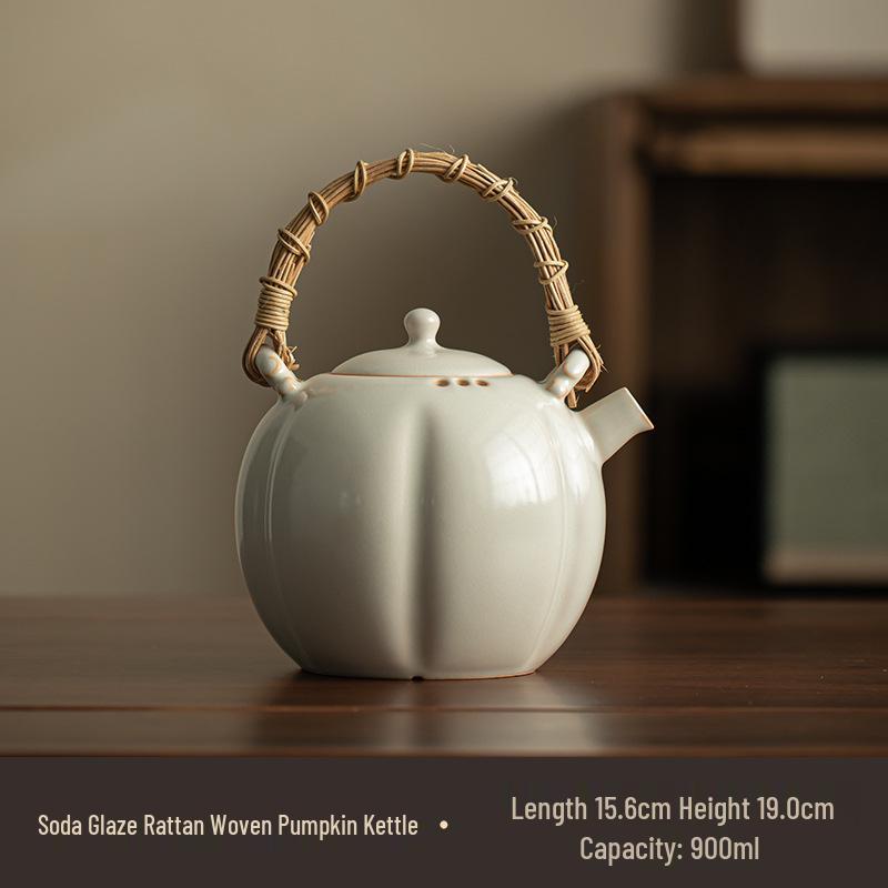 Clay Tea-Boiling Set: Charcoal Stove & Side-Handled Pot for Outdoor & Household Use.