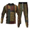 Pánské Jogging Kalhoty Mikina Patchwork Mikiny s 3D potiskem Kalhoty 2dílná sada Streetwear Běžné Teplákové Pánské Oversized S-6XL