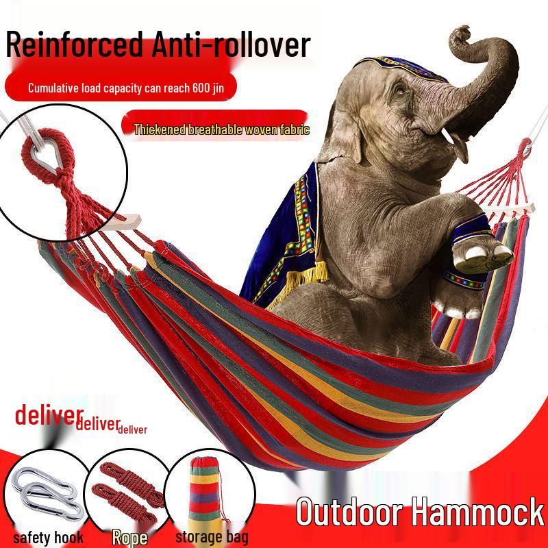 Thickened Anti-Rollover Hammock Swing Chair for Outdoor/Indoor Use - Single/Double, Child/Adult