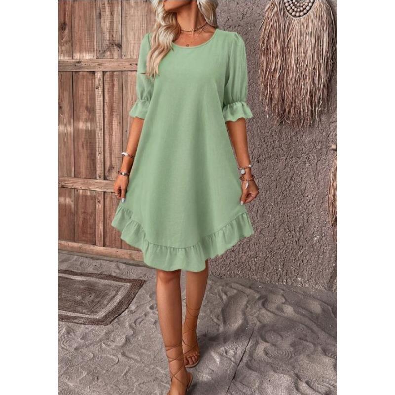 BITCED Women's Fashion Casual Solid Color Print Short Sleeve O-Neck Blouses & Shirts